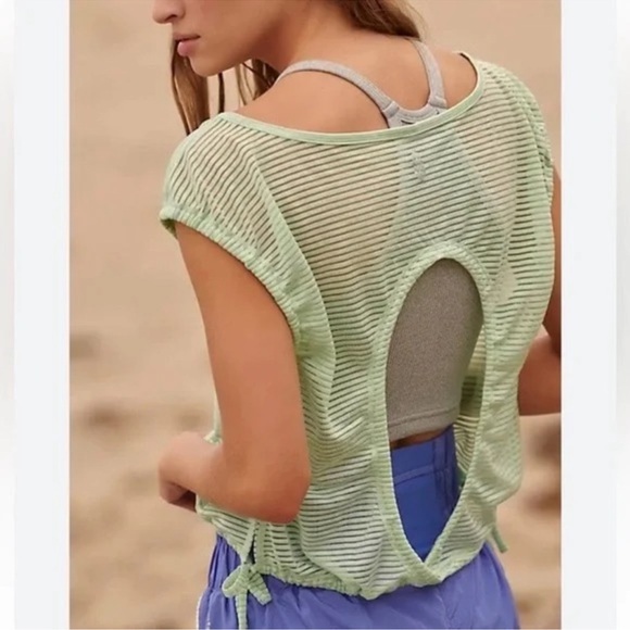 FREE PEOPLE MOVEMENT TIED AND TRUE TEE IN MINT - Picture 2 of 5